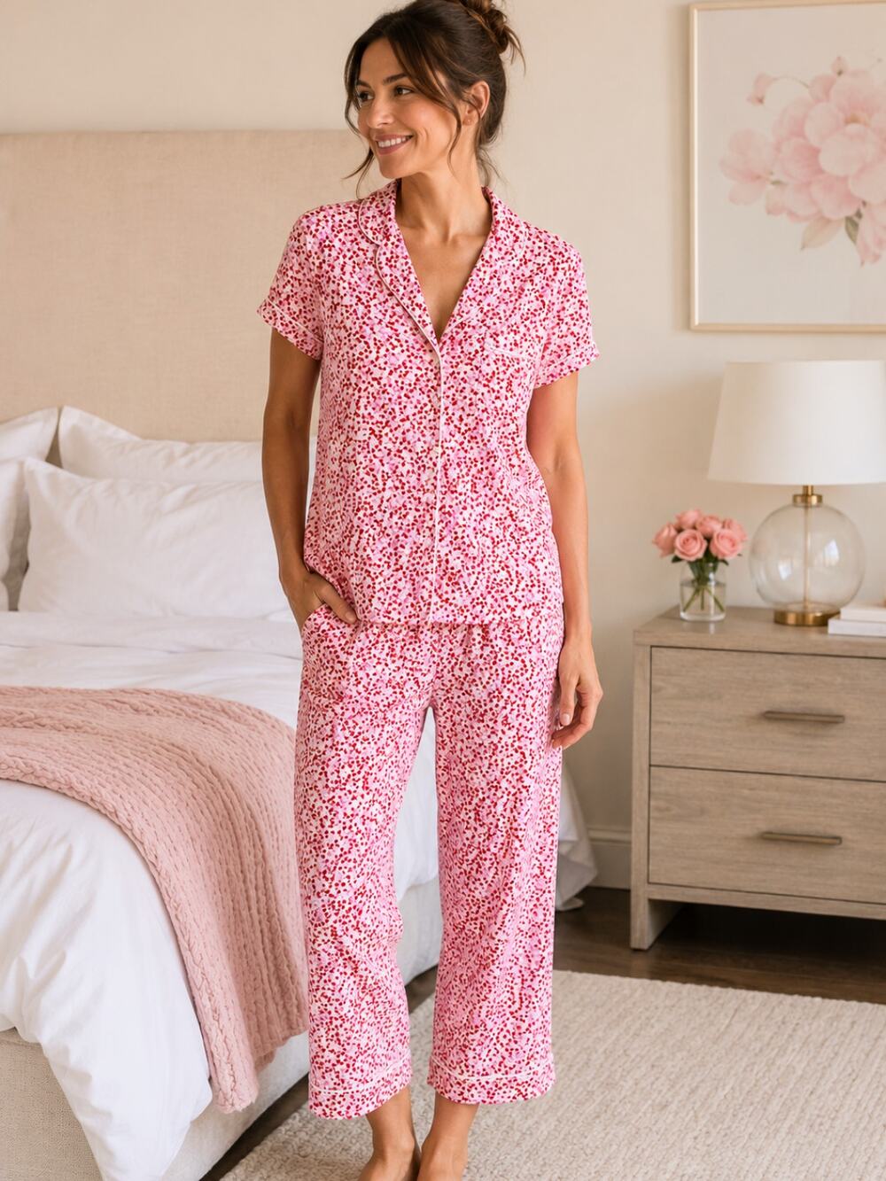 KATE SPADE Pajama Set New York Dream a Little Dream Heart Print Medium